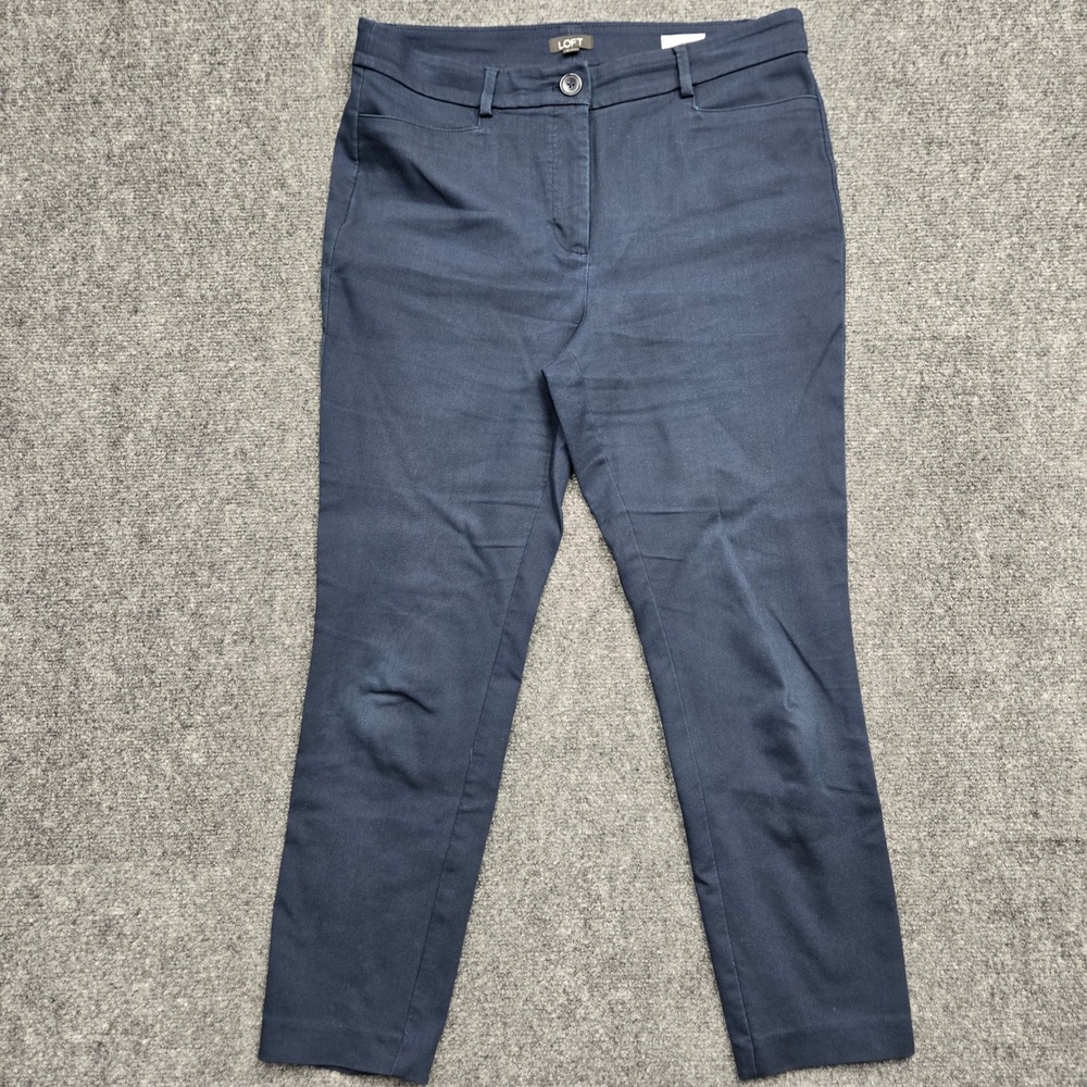 Loft The Skinny Navy Blue Stretch Cotton Blend Pants Womens Size 10 34x26